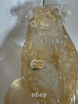 Vintage Murano Glass Golden Prince Frog With Crown