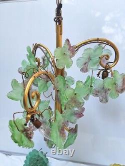 Vintage Murano Glass Grape Cluster 3 Light Chandelier 20