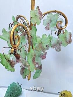 Vintage Murano Glass Grape Cluster 3 Light Chandelier 20