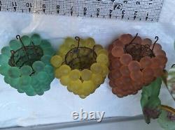 Vintage Murano Glass Grape Cluster 3 Light Chandelier 20