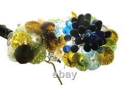 Vintage Murano Glass Grape Cluster Fruit Basket Colored Sconce, Wall Lamp Rare