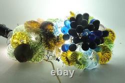 Vintage Murano Glass Grape Cluster Fruit Basket Colored Sconce, Wall Lamp Rare