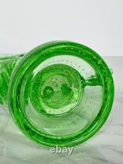 Vintage Murano Glass Green Bullicante Uranium Glass Fish