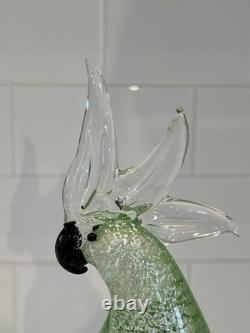 Vintage Murano Glass Green Cockatoo Bird 14 Tall Figurine RARE Art Statue Vintage Murano Glass Green Cockatoo Bird 14 Tall Figurine RARE Art Statue