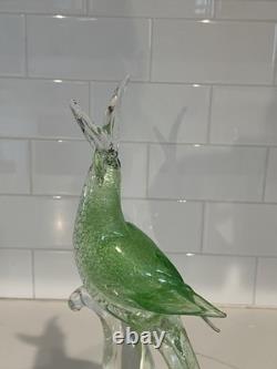 Vintage Murano Glass Green Cockatoo Bird 14 Tall Figurine RARE Art Statue Vintage Murano Glass Green Cockatoo Bird 14 Tall Figurine RARE Art Statue
