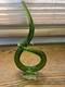 Vintage Murano Glass Green Curl Twist Sculpture Entwined Swirl Abstract Italian