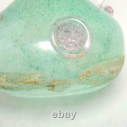 Vintage Murano Glass Green/pink, Lion Head Prunts Gambino & Poggi