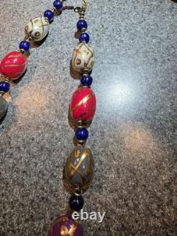 Vintage Murano Glass Hand-Beaded Necklace Vintage 18.5 Inches Christmas Gift