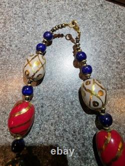Vintage Murano Glass Hand-Beaded Necklace Vintage 18.5 Inches Christmas Gift