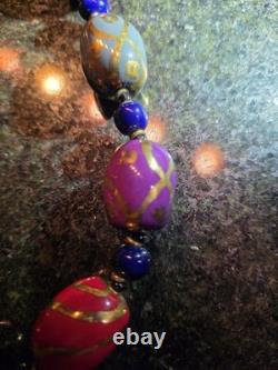 Vintage Murano Glass Hand-Beaded Necklace Vintage 18.5 Inches Christmas Gift