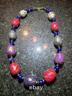 Vintage Murano Glass Hand-Beaded Necklace Vintage 18.5 Inches Christmas Gift