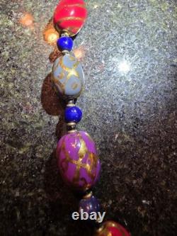 Vintage Murano Glass Hand-Beaded Necklace Vintage 18.5 Inches Christmas Gift