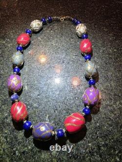 Vintage Murano Glass Hand-Beaded Necklace Vintage 18.5 Inches Christmas Gift