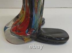 Vintage Murano Glass Happy Clown Guitar Sculpture XL Size 19.5 Italy Colorful