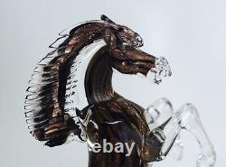 Vintage Murano Glass Horse Sculpture Signed