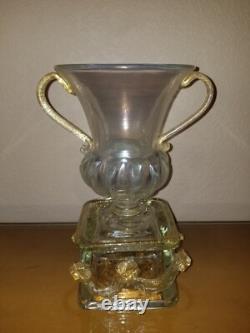 Vintage Murano Glass Iridescent Trophy Vase Vintage Murano Glass Iridescent Trophy Vase