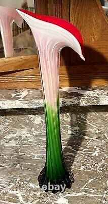 Vintage Murano Glass Jack In Pulpit Lily Vase