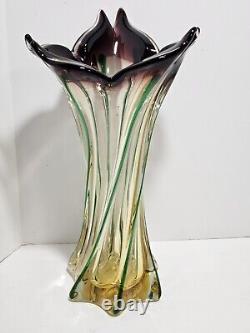 Vintage Murano Glass Jordans Import Co. Swirl Vase c. 1967