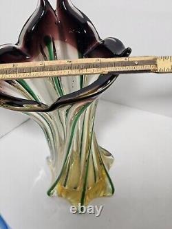 Vintage Murano Glass Jordans Import Co. Swirl Vase c. 1967