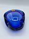 Vintage Murano Glass Labeled Barbini Sommerso Blue Purple Pink Bowl Ashtray GLOW