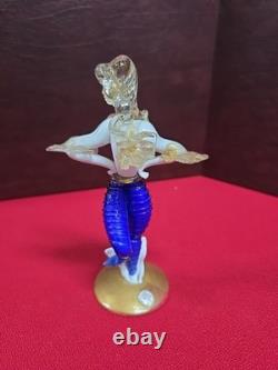 Vintage Murano Glass Lady Figurine 7.5in