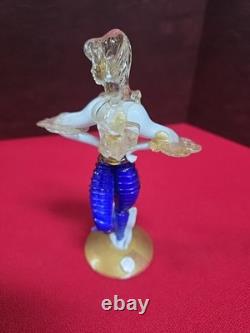 Vintage Murano Glass Lady Figurine 7.5in