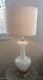 Vintage Murano Glass Lamp with brass base & white shade. Working Unqiue Piece