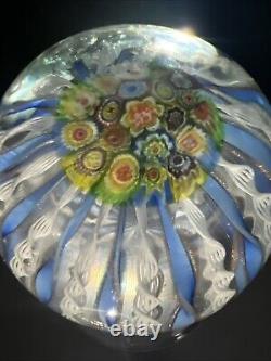 Vintage Murano Glass Latticino Ribbons Pedestal Paperweight