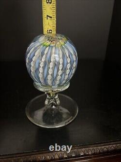 Vintage Murano Glass Latticino Ribbons Pedestal Paperweight