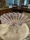 Vintage Murano Glass Latticino Zanfirico Footed Bowl Pink, White, Copper