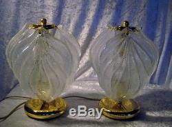 Vintage Murano Glass Leaf Tabel Lights, Lamps Lamp Novaresi