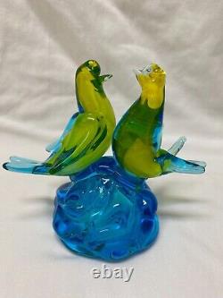 Vintage Murano Glass Love Birds Art Sculpture