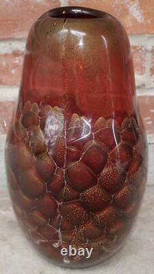 Vintage Murano Glass Marina & Susanna Sent Vase Sommerso Honeycomb Gold Fleck Vintage Murano Glass Marina & Susanna Sent Vase Sommerso Honeycomb Gold Fleck