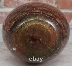Vintage Murano Glass Marina & Susanna Sent Vase Sommerso Honeycomb Gold Fleck