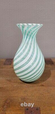 Vintage Murano Glass Mezza Filigrana Vase By Dino Martens