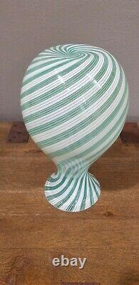 Vintage Murano Glass Mezza Filigrana Vase By Dino Martens