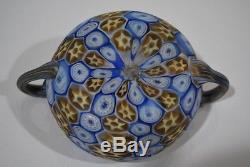 Vintage Murano Glass Millefiori Handled Bowl By Fratelli Toso