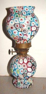 Vintage Murano Glass Millefiori Miniature Oil Lamp