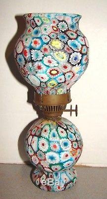 Vintage Murano Glass Millefiori Miniature Oil Lamp