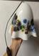 Vintage Murano Glass Millefiori Pendant Light Shade White Fazzoletto Handblown