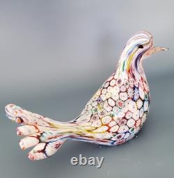 Vintage Murano Glass Millefiori Swan By Fratelli Toso. Gorgeous
