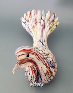 Vintage Murano Glass Millefiori Swan By Fratelli Toso. Gorgeous