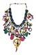 Vintage Murano Glass Millefiori Waterfall Bib Collar Statement Necklace RARE