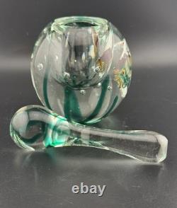 Vintage Murano Glass Mortar And Pestal Extremely Rare GLOWS