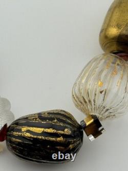 Vintage Murano Glass Multicolor Bead Necklace