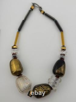 Vintage Murano Glass Multicolor Bead Necklace