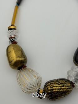 Vintage Murano Glass Multicolor Bead Necklace