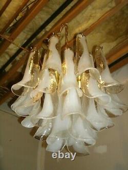 Vintage Murano Glass Nason For Mazzega Multi Tiered Selle Chandelier