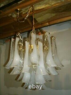 Vintage Murano Glass Nason For Mazzega Multi Tiered Selle Chandelier