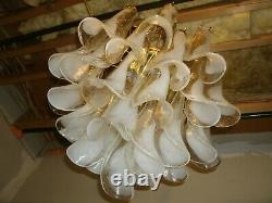 Vintage Murano Glass Nason For Mazzega Multi Tiered Selle Chandelier